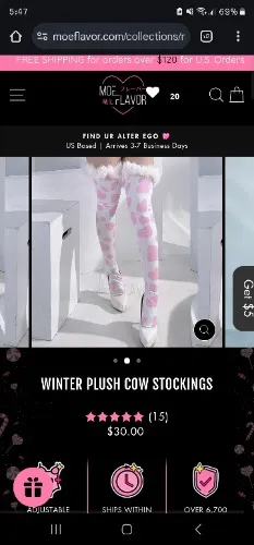 Pink Cow stockings 🩷