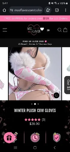Pink Cow gloves 🩷