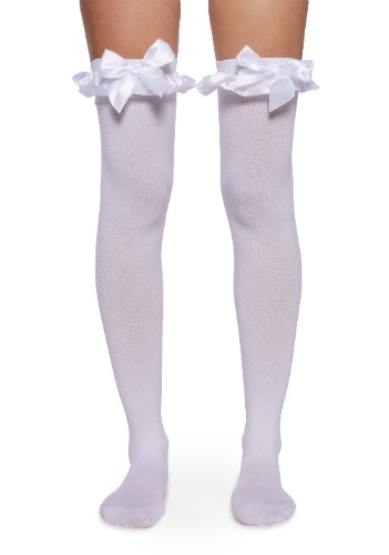 Love Of Mine Opaque Thigh Highs - White