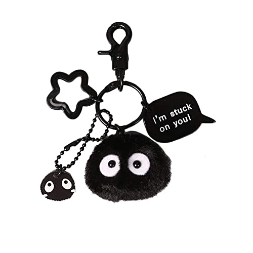 YJacuing Dust Bunny Soot Sprite Plush Keychain (Style A) - Style a