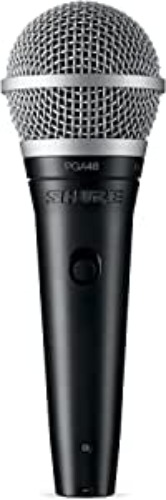 Shure PGA48 Dynamic Microphone - Handheld Mic for Vocals with Cardioid Pick-up Pattern, Discrete On/Off Switch, 3-pin XLR Connector, 15' XLR-to-XLR Cable, Stand Adapter and Zipper Pouch (PGA48-XLR) - 15' XLR-XLR Cable