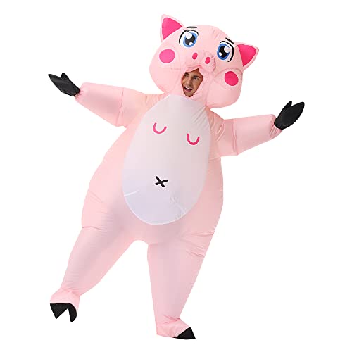 JASHKE Schweine Kostüm Aufblasbares Schwein Kostüm Aufblasbare Kostüme Erwachsener - Rosa Schwein