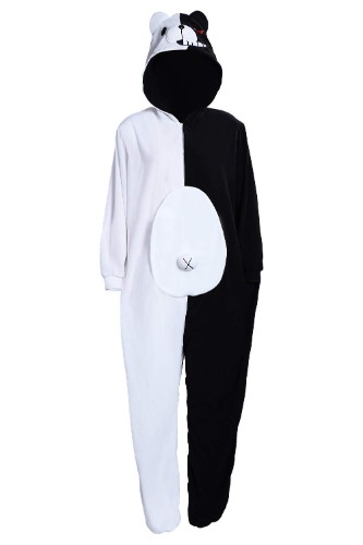 Werycos Monokuma Monomi Onesie Pajamas Adult Anime Jumpsuit Sleepwear Cosplay Costume Outfit - Small - Black