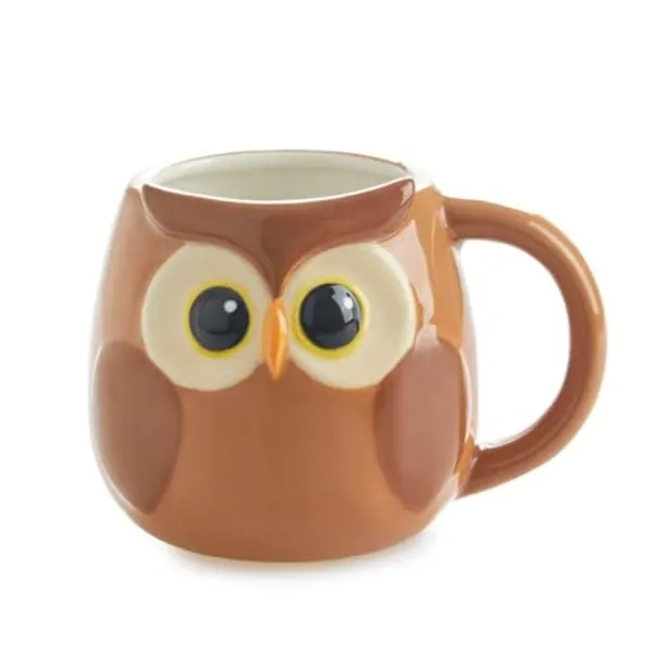Balvi Mug Bubo Color marrón Taza en Forma de Cabeza de Buho Capacidad 400ml Apta para lavavajillas y