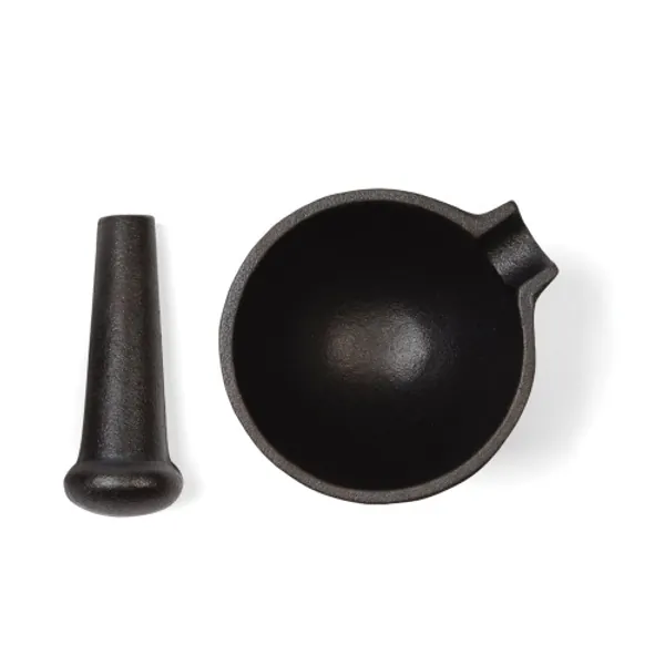 Fox Run 3861 Mortar and Pestle, Cast Iron - 4 x 4.5 x 3.5 inches Black