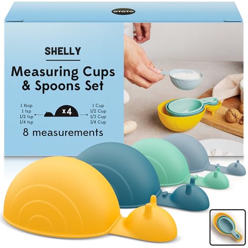 NEW!! Shelly Cute Measuring Cups and Spoons Set by OTOTO, Measuring Spoons and Cups Set, Snails Cooking Gadgets, Funny Gifts, Cute Kitchen Accessories, Baking Accessories, Unique Kitchen Gadgets - Shelly