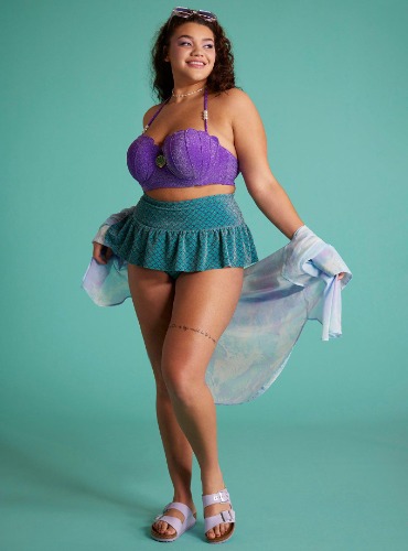 Disney The Little Mermaid Glitter Scale Skirted Swim Bottoms Plus Size