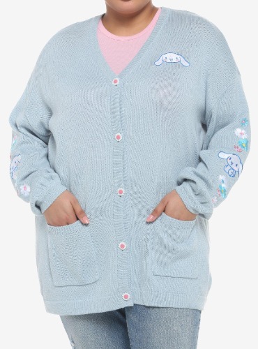 Cinnamoroll Embroidered Girls Oversized Cardigan Plus Size