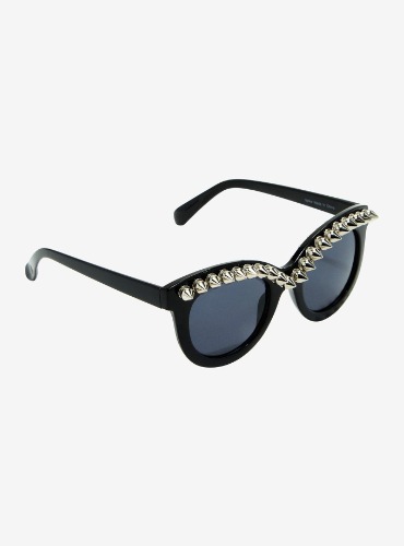 Black Studded Cat Eye Sunglasses