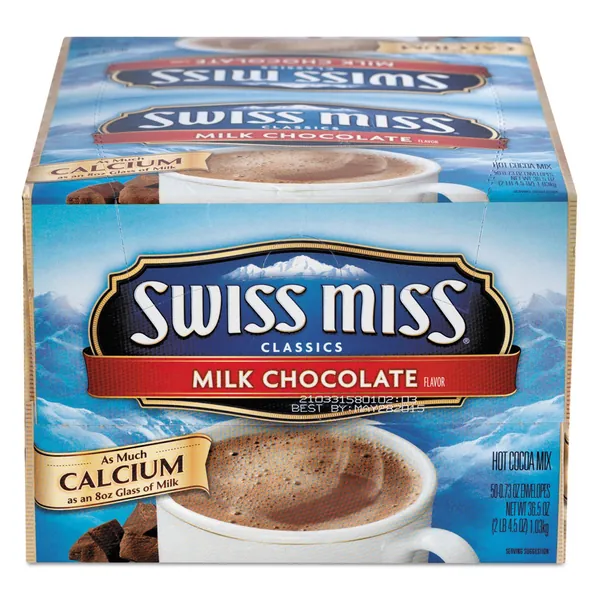 Swiss Miss Hot Cocoa Mix, Regular, 50 Packets/Box - One Box of 50 envelopes Each. - Milk Chocolate 50 Count (Pack of 1)