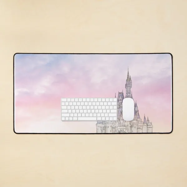 Watercolor Castle and Sky | Mouse Pad