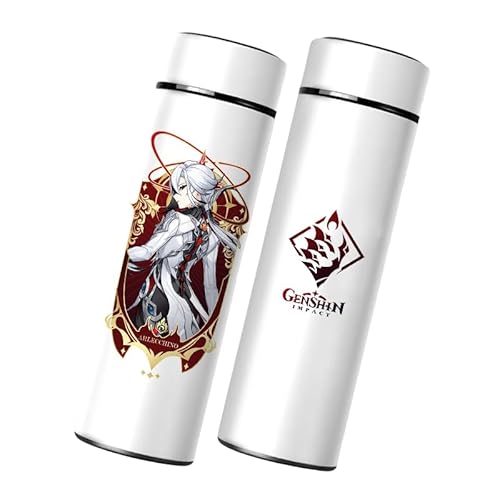 Hilichurl Arlecchino Water Bottle, Genshin Sports Cute Insulated Beverage Bottle for Home School Outdoor Travel, 500ML - Arlecchino - 16.9 Ounces