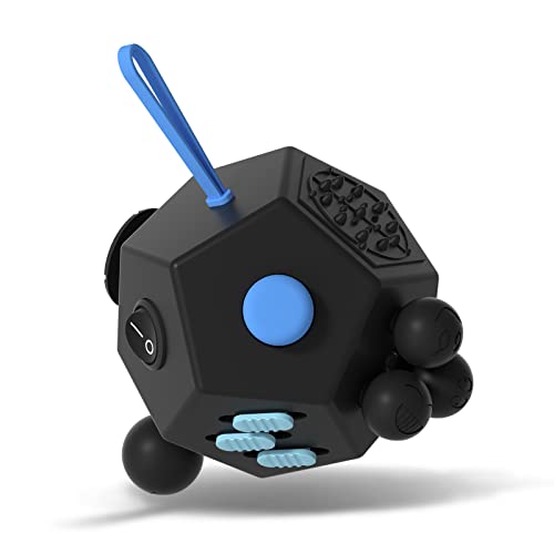 Fidget Dodecagon –12 Side Fidget Toy Cube Relieves Stress and Anxiety Anti Depression Cube for Children and Adults with ADHD ADD OCD Autism - A5 Black