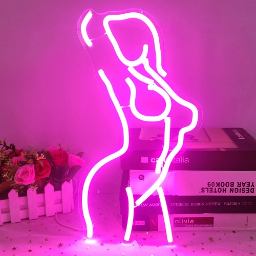 Lady Neon Signs Dimmable Lady Neon lights LED Neon Signs Wall Decor Sign Room Decor Women Neon Lights for Bedroom Bar Man Cave Room Pub Store Club Party Wall Art Decoration(15.7X8.9 inches,Pink) - C-Lady1