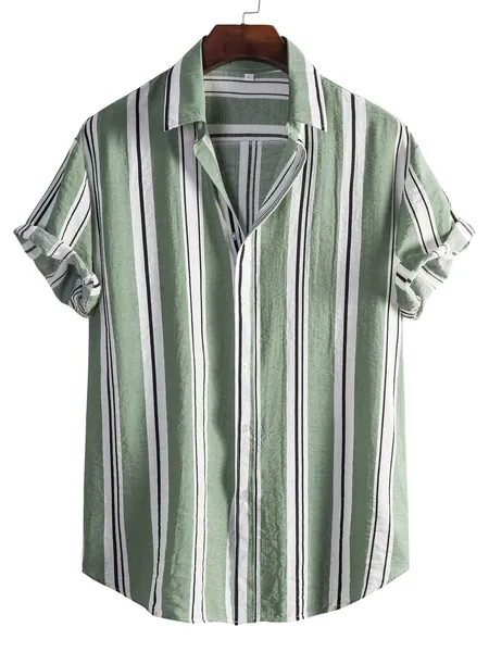 Manfinity Homme Men Striped Button Up Shirt
