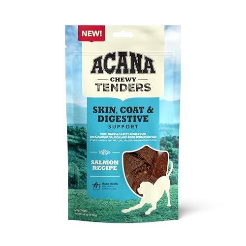 ACANA Chewy Tenders Dog Treats, Salmon, High Protein Dog Treats, 4oz - Chewy Tenders - Salmon - 4.00 Ounce (Pack of 1)