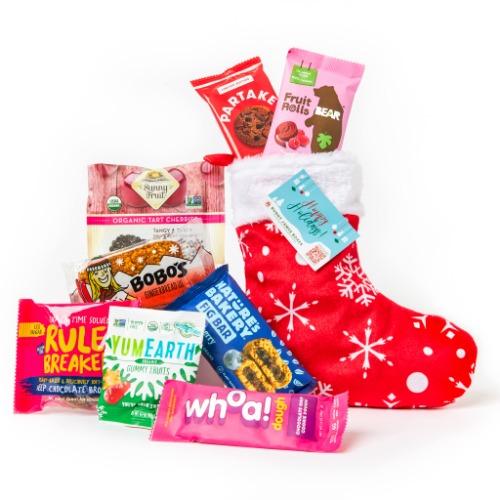 Prefilled Vegan Christmas Stocking - Curated Assortment of Unique and Delicious Treats w Holiday Themed Cookies and Snacks - Great Christmas Gift Idea for Kids & Adults - Vegan Christmas Stocking
