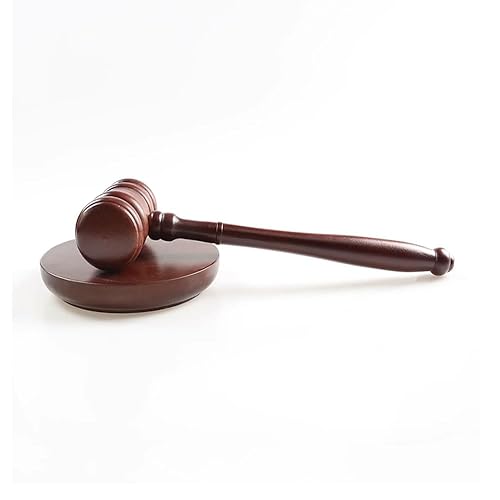 DACUAN Wooden Gavel and Block Set, Handcrafted Vintage Old View Finish Wood Gavel and Round Hammer Sound Block, Cosplay Props for Judge, Lawyer, Meeting, Auction Sale, and Gifts