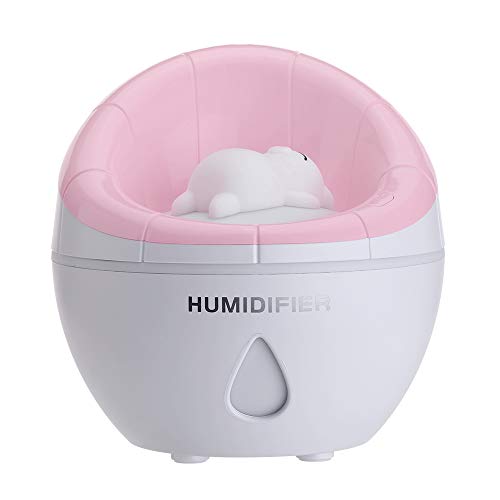 Cotree USB Small Sofa Humidifier, Mini Cool Humidifier 350ml Water Volume, One Touch Shut-Off for Home Office Bedroom (Pink) - Pink