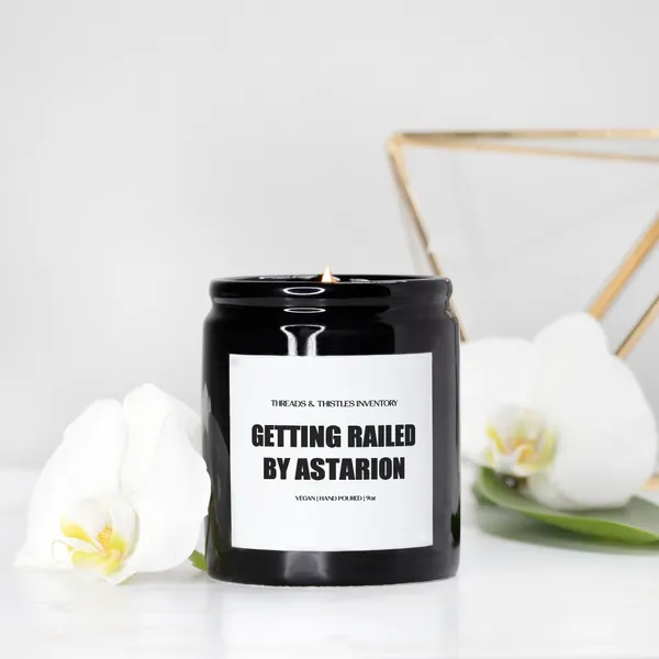 Getting Railed by Astarion | Candle Ceramic 8oz | Baldur's Gate - Black