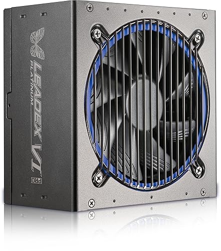 Super Flower Leadex VI Platinum PRO 850W ATX 80 Plus Platinum Certified Power Supply, 10 Years Warranty, Full Modular with Ultra-Flexible Flat Ribbon Cables, FDB Fan, SF-850F14PE - Platinum 850W(150mm L)
