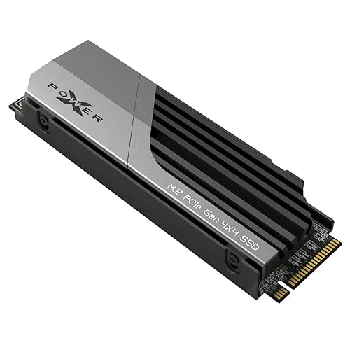 Silicon Power 2TB XS70 Nvme PCIe Gen4 M.2 2280 SSD R/W Up to 7,300/6,800 MB/s, DRAM Cache, with Built-in PS5 Heatsink, Compatible with PlayStation 5 (SP02KGBP44XS7005) - 2TB