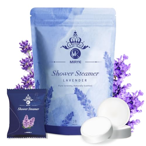 MR MIRYE Shower Steamers, 18 Pack XL Lavender Shower Bath Bombs Aromatherapy with Essential Oils, Self Care Christmas Gifts Stocking Stuffers for Women