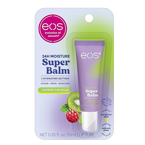 eos 24H Moisture Super Balm- Raspberry Kiwi Splash, Lip Mask, Day or Night Lip Treatment, Made for Sensitive Skin, 0.35 fl oz - Raspberry Kiwi Splash - 1 Count (Pack of 1)