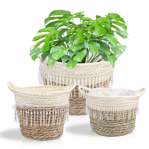 Set med 3 växtkorgar