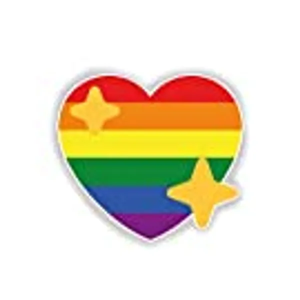 Pride Heart Sticker - Decal LGBTQ Rainbow Lesbian Gay Pride Flag Transgender Bisexual Pansexual Women Men Non-Binary Window Car Stationary Party Celebration (XL Prime)