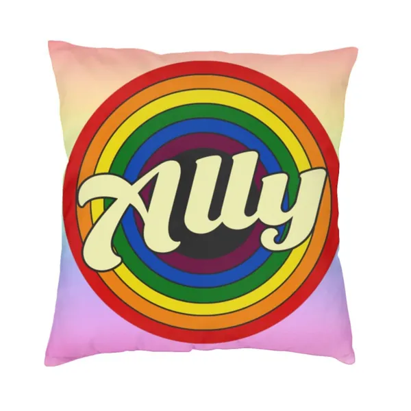 ZOPIPUQD Pride Month LGBTQ Gay Pride Ally Pillow Covers Throw Pillowcase Soft Square Decorative Cushion Pillow Case for Couch Sofa Bedroom