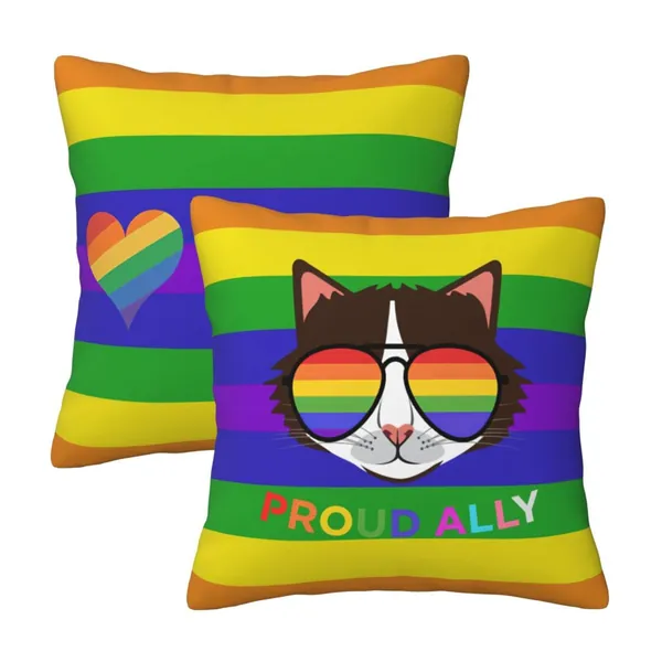 Pride Month Lgbtq Gay Pride Ally Sofa Throw Pillow Bedroom Car Soft Decorative Pillowcase Cushion Cover 12"X12"
