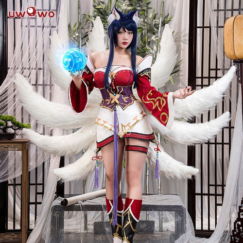 【In Stock】Uwowo League of Legends/LOL: Ahri Champion Nine Tailed Fox Wild Rift WR ASU Cosplay Costume