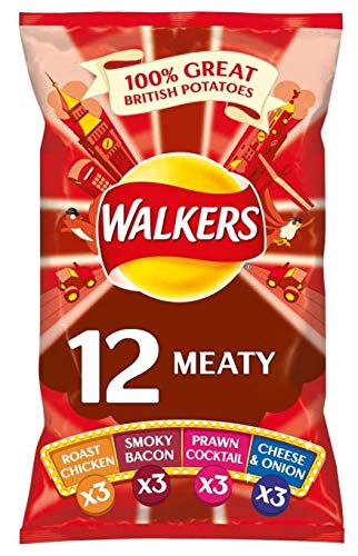 Walkers Meaty Variety Crisps 25g x 12 per pack
