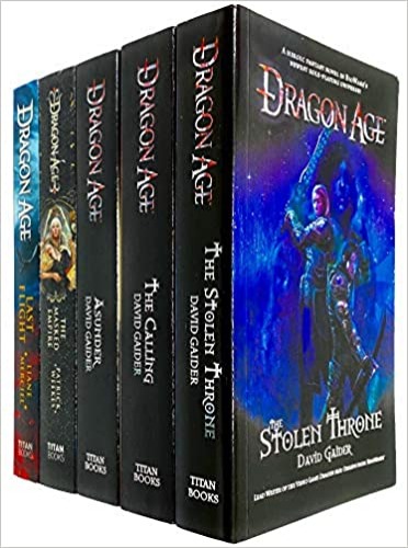 Dragon Age 5 Books Series Collection Set by David Gaider (Stolen Throne, Calling, Asunder, Masked Empire & Last Fight) - Paperback