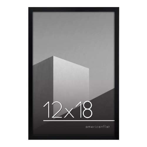 Americanflat 12x18 Poster Frame in Black with Polished Plexiglass - Thin Border 12 X 18 Inch Large Picture Frame for Wall, Poster Frames in Horizontal or Vertical Format - Black - 12x18