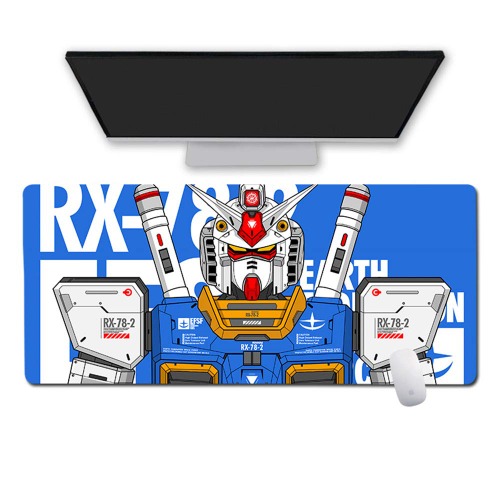Qiqioog Mobile Suit Gundam Series Mouse Pad, Extra-Large Thickened Seaming Game Pad, Gundam Notebook Waterproof Non-Slip Keyboard Pad, Creative Anti-Dirty Work Desk Mat - 900mm*400mm 4mm