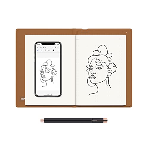 HUION Note 2-in-1 Digital Notebook Drawing Tablet With Battery-free Pen, Bluetooth Wireless Paper Tablet Electronic Writing Pad for Note-taking, Digital Art & Meeting, Refillable A5 Notepad, 9.5x7inch