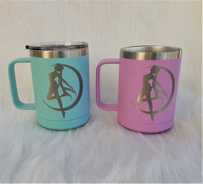 Sailor Moon Inspired Laser Etched Coffee Mug