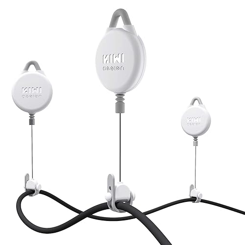 KIWI design VR Cable Management, 6 Packs VR Pulley System Compatible with Quest 3S/3/2/1/Pico/PSVR/PSVR2 - white