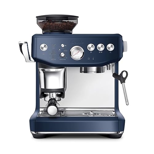 Breville the Barista Express Impress Espresso Machine with Grinder & Milk Frother, Espresso Maker with Assisted Tamping, Cappuccino & Latte Machine for Home, BES876DBL, Damson Blue - Damson Blue