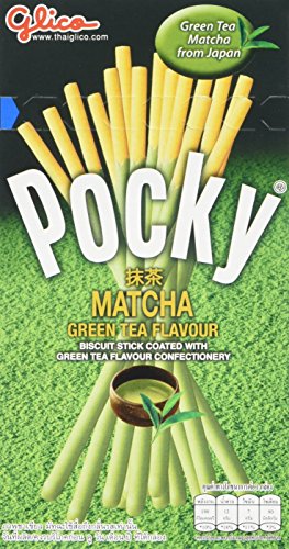 Glico Pocky Matcha Green Tea Cream Covered Biscuit 12 Sticks (Pack of 10, Total 120) - Green_Tea - 12 Count (Pack of 10)