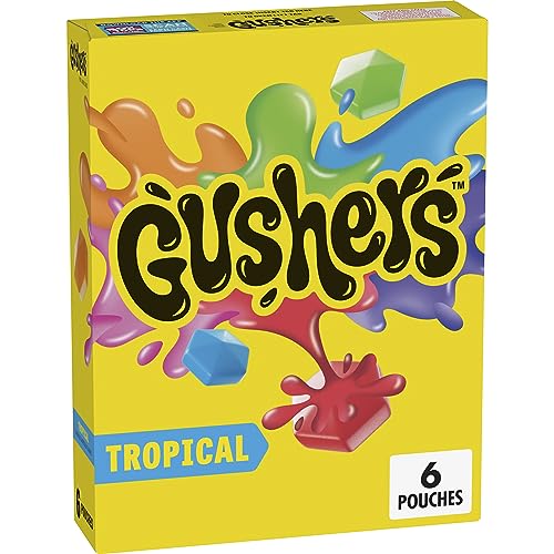 Tropical Flavors Fruit Gushers Fruit Flavored Snacks, 6 Pouches 136g