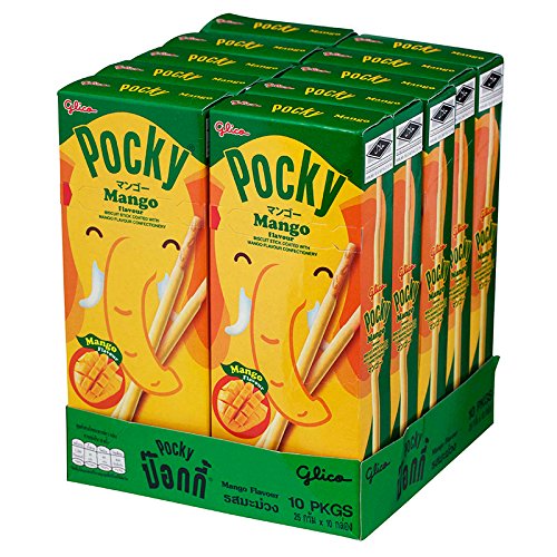 Glico Pocky Biscuit Stick Coated with Mango Flavour 10 Packs