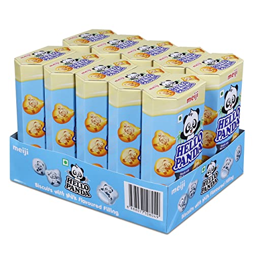 Meiji Hello Panda Biscuits with Creamy Milk Filling 10 x 50g - Milk