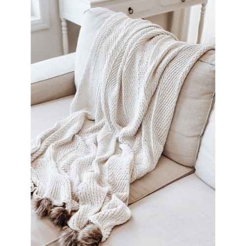 Cream Pom Blanket | Default Title
