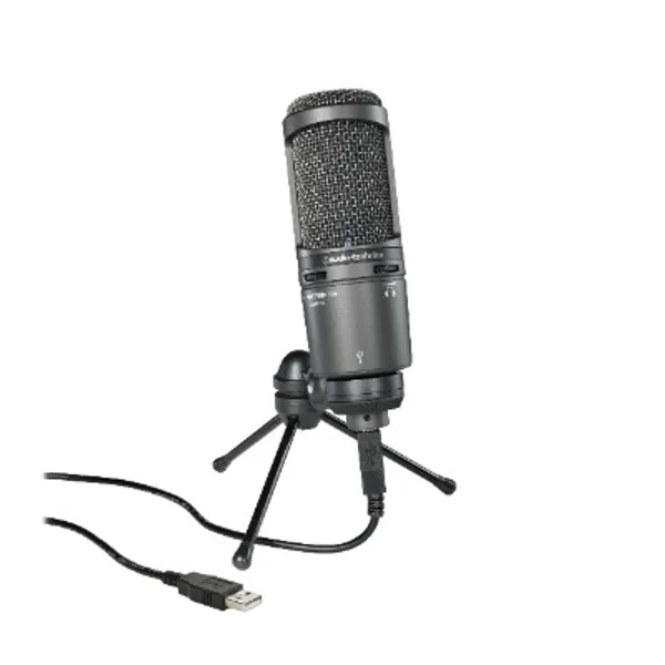 Audio-Technica AT2020USB+ Cardioid Condenser USB Microphone, With Built-In Headphone Jack  Volume Control, Perfect for Content Creators