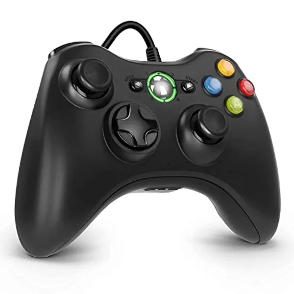 Diswoe Controller for Xbox 360, PC Controller USB Wired Joystick Gamepad, Improved Ergonomic Design Controller for Xbox 360 Slim PC with Windows Vista/7/8/8.1/10