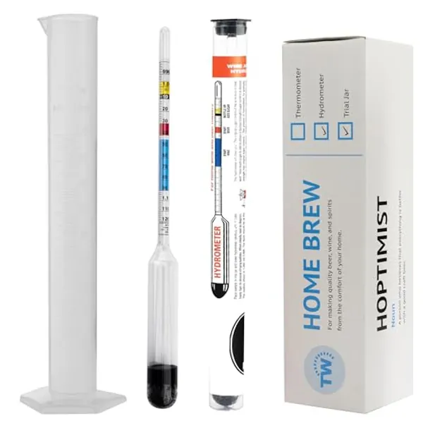 Home Brew Hydrometer with Included 100 Millimeter Trial Sampling Jar - Home Brew Equipment for Wine and Beer Making Testing Kit and Brewing Your Own Homebrew