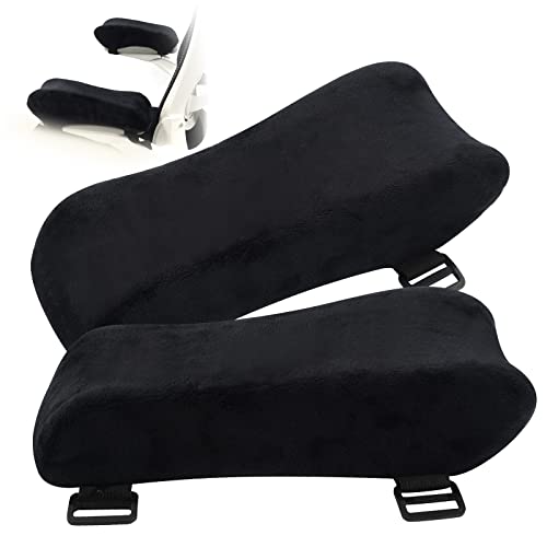 GUFAOWI Ergonomic Office Chair Arm Pads, Memory Foam Armrest Pads for Office Chair Gaming Chair Arm Rest Covers for Desk Chair, Armrest Cushions for Elbow Pressure Relief (Set of 2) - Velvet